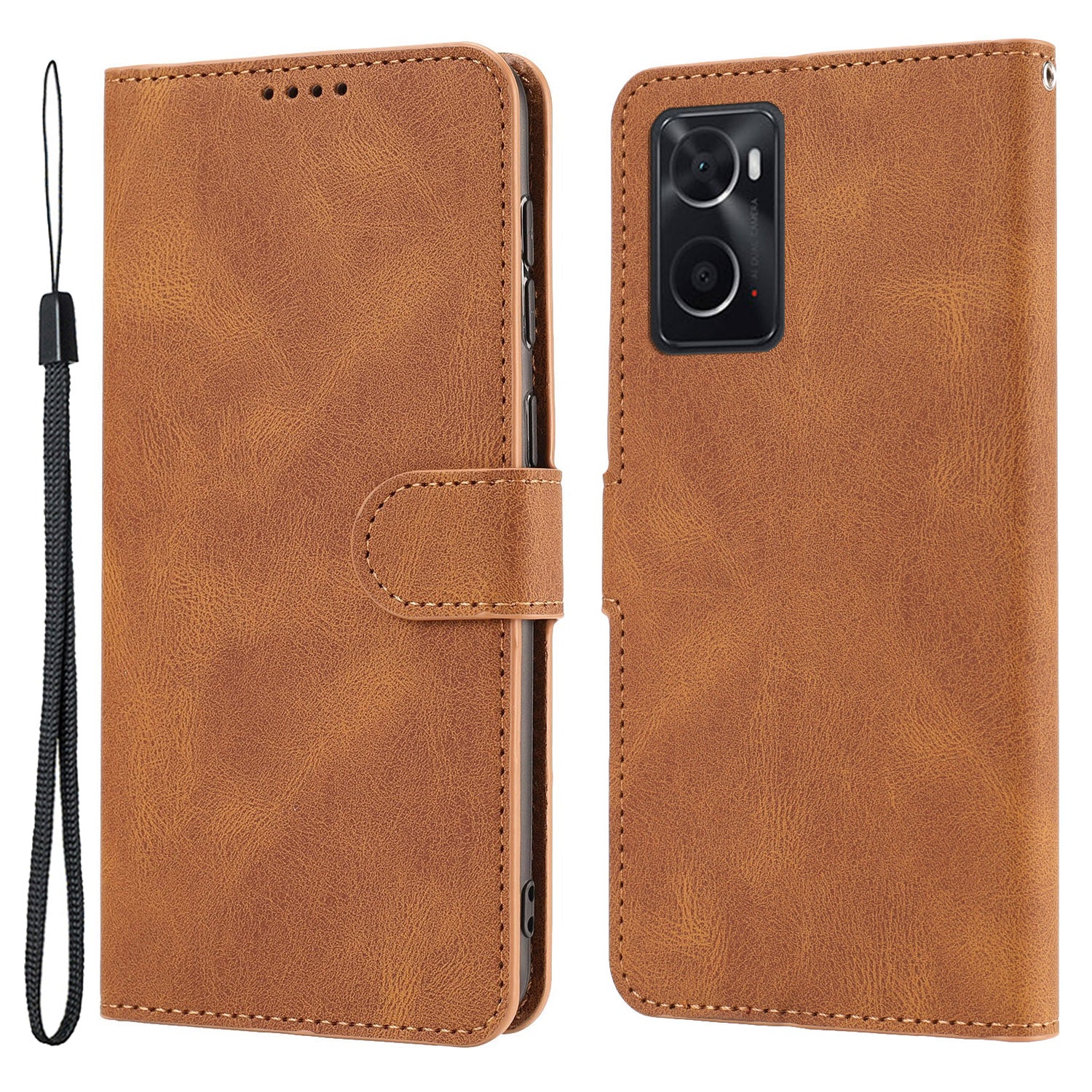 For Oppo A36 / A76 / A96 4G / Realme 9i 4G Leather Phone Case Wallet Stand Flip Phone Cover