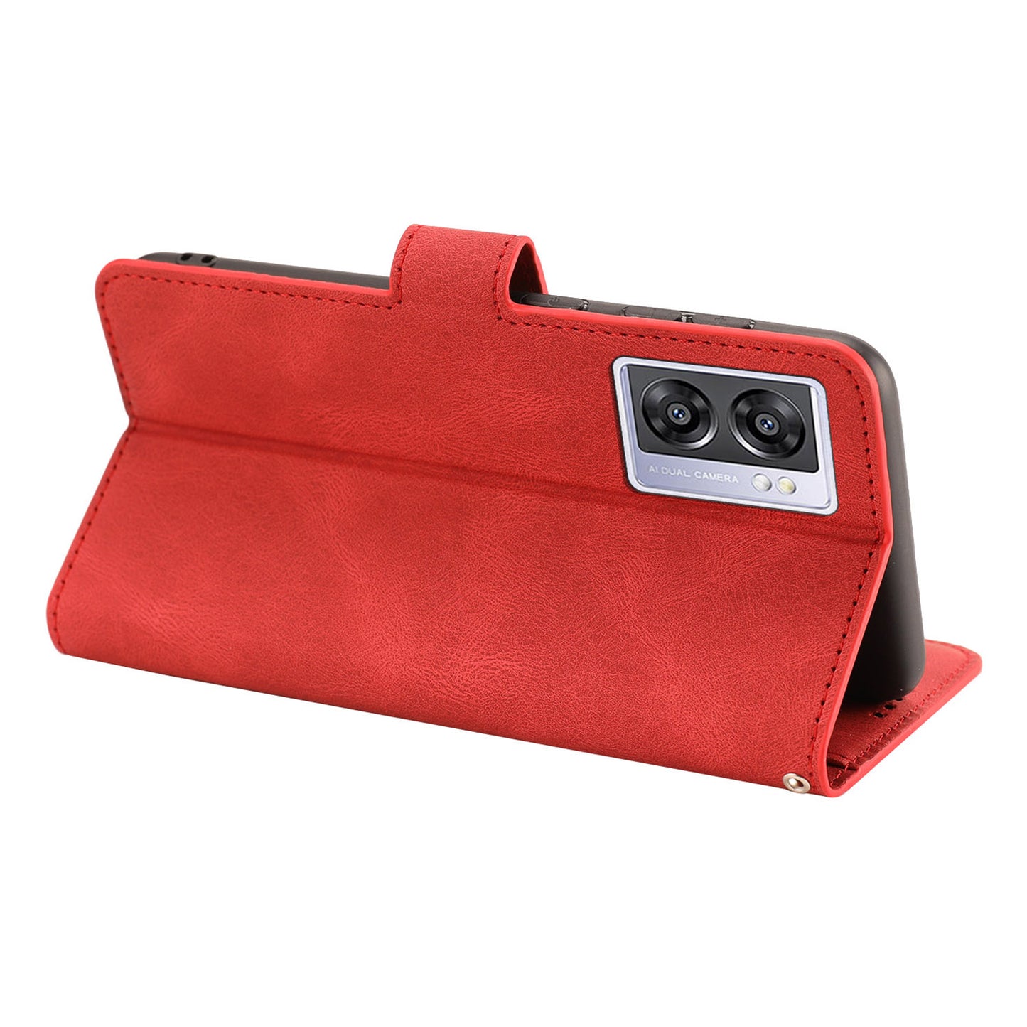 Leather Phone Case for Oppo A57 (2022) 5G / A77 5G / A97 5G / Realme Q5i / V23 5G / Narzo 50 5G / OnePlus Nord N300 5G , Wallet Stand Flip Cover