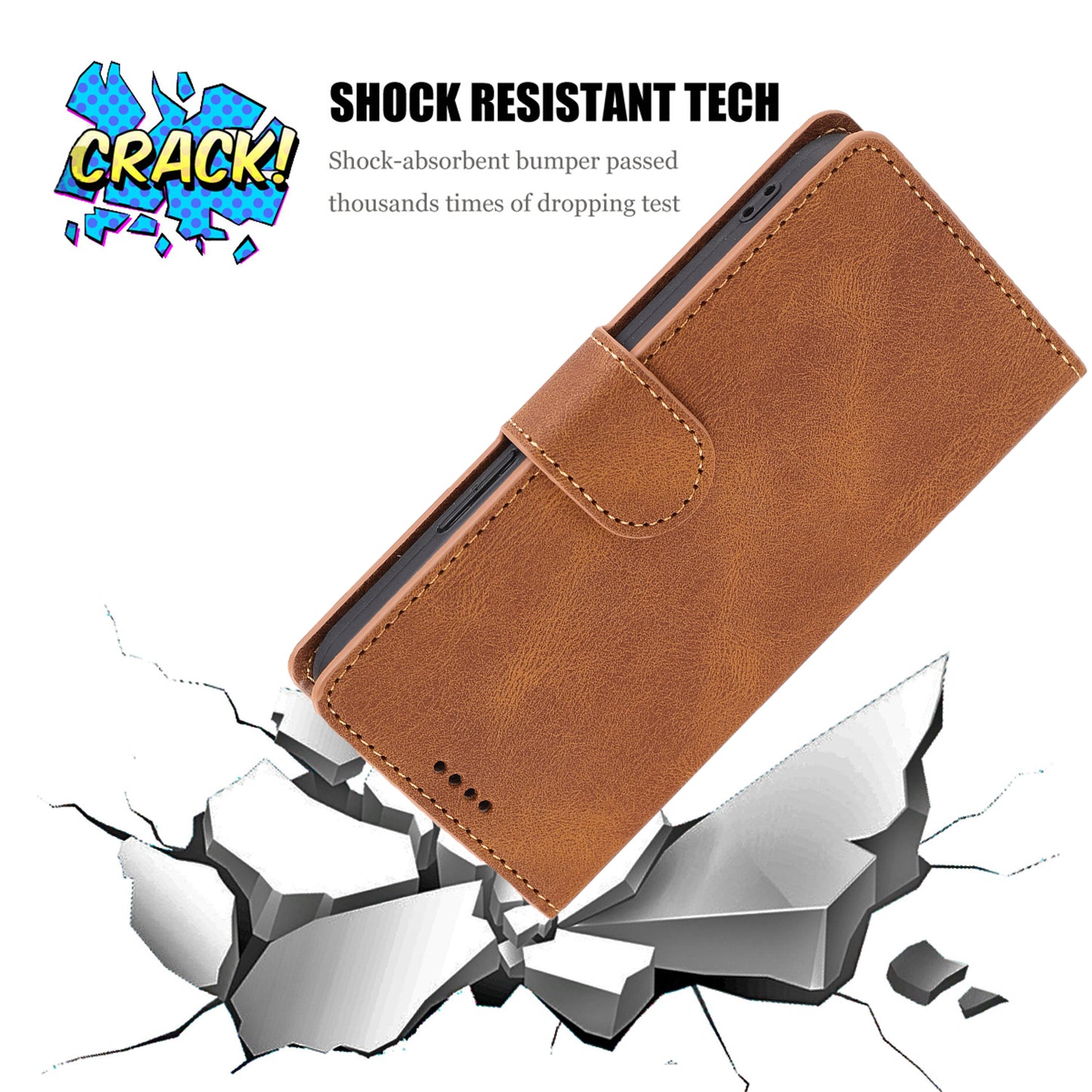 Leather Phone Case for Oppo A57 (2022) 5G / A77 5G / A97 5G / Realme Q5i / V23 5G / Narzo 50 5G / OnePlus Nord N300 5G , Wallet Stand Flip Cover