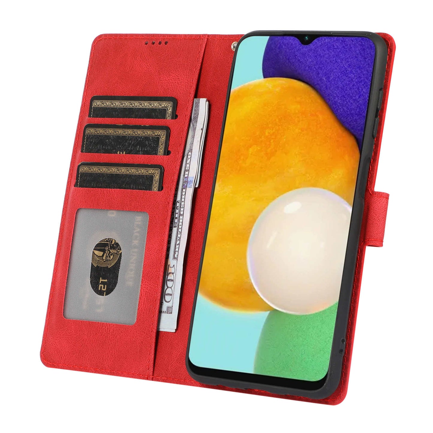 For Samsung Galaxy M14 5G Protective PU Leather Stand Phone Case Wallet Flip Cover with Strap