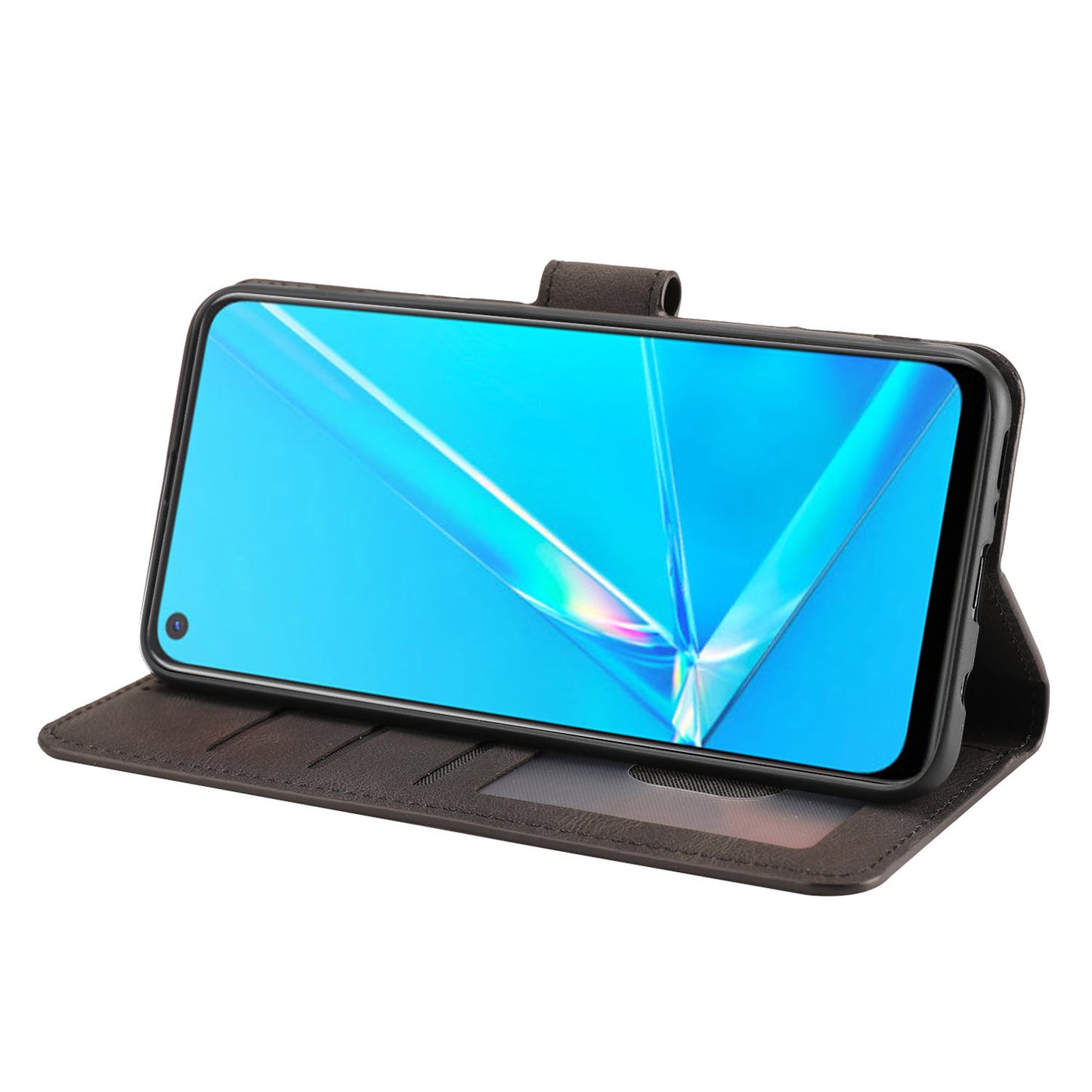 For Oppo A72 / A52 / A92 4G Wallet Phone Case PU Leather Stand Shockproof Flip Cover with Strap