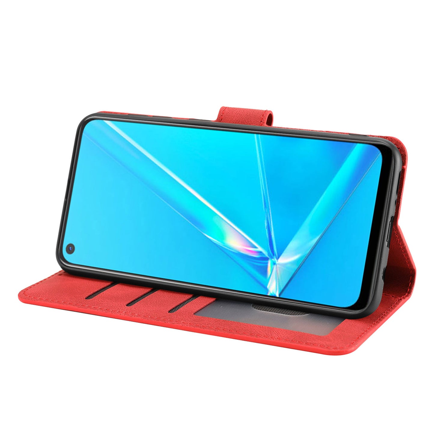 For Oppo A72 / A52 / A92 4G Wallet Phone Case PU Leather Stand Shockproof Flip Cover with Strap