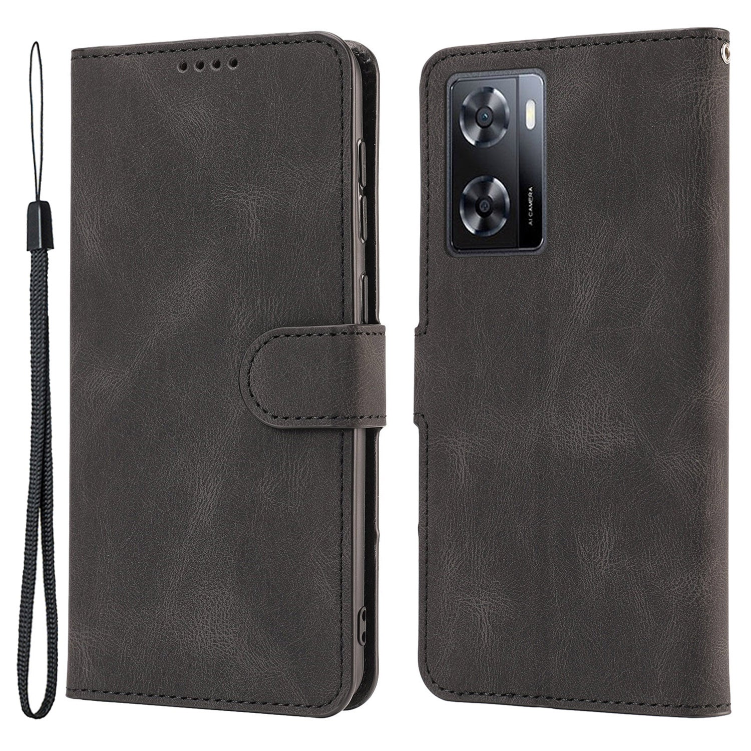 PU Leather Case for Oppo A57 4G / A77 4G / A57s 4G / A57e 4G / A77s 4G / OnePlus Nord N20 SE 4G , Wallet Stand Flip Phone Cover