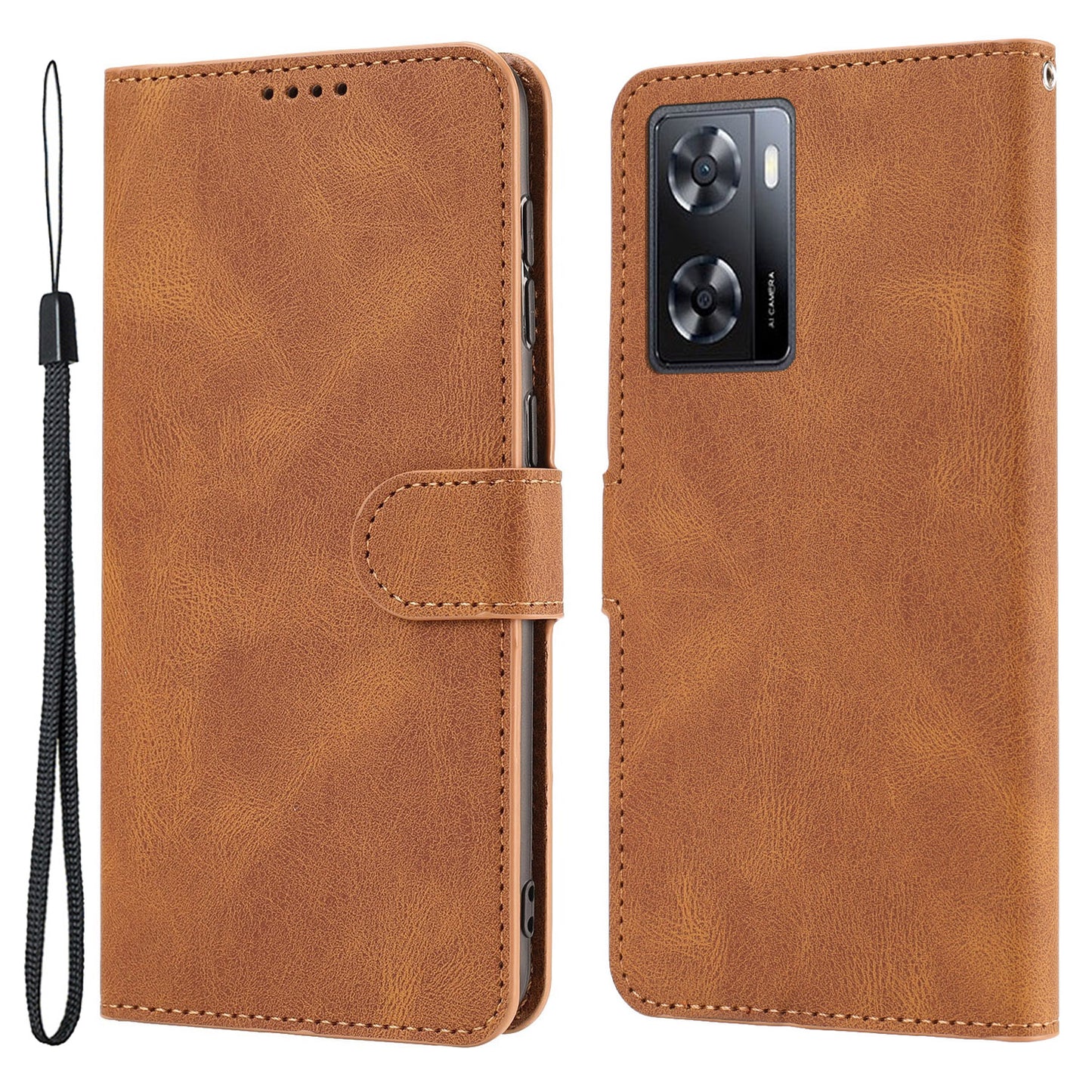 PU Leather Case for Oppo A57 4G / A77 4G / A57s 4G / A57e 4G / A77s 4G / OnePlus Nord N20 SE 4G , Wallet Stand Flip Phone Cover