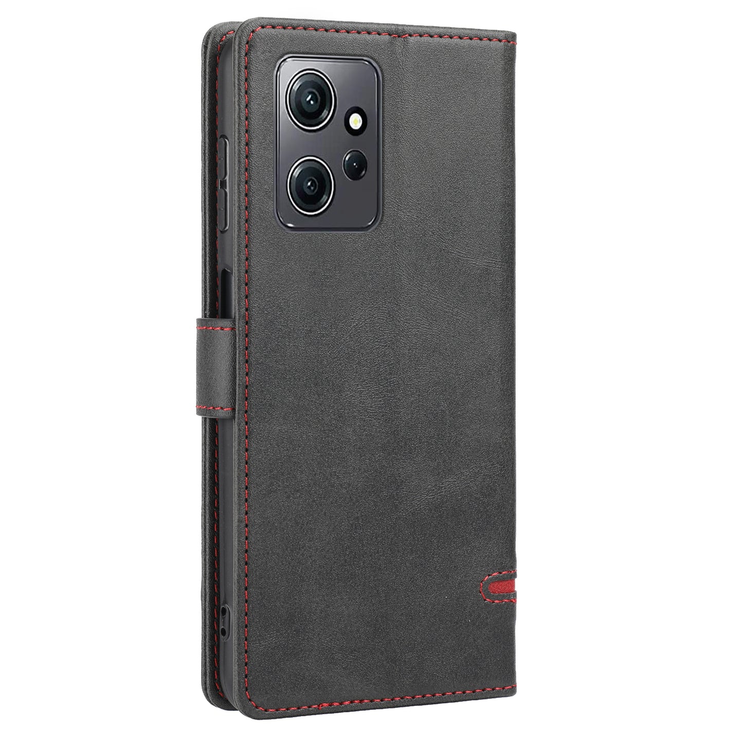 For Xiaomi Redmi Note 12 4G Wallet Phone Case Horizontal Line Leather Flip Cover with Stand