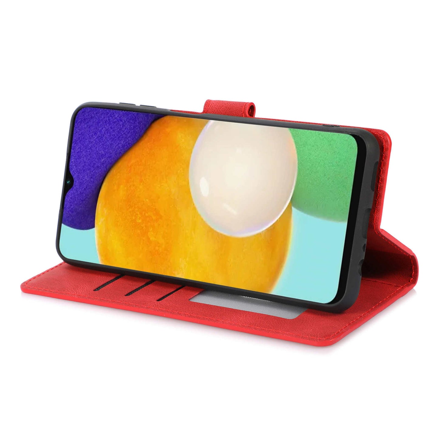 Stand Wallet Case for Samsung Galaxy M13 5G Drop Resistant PU Leather Phone Cover with Strap