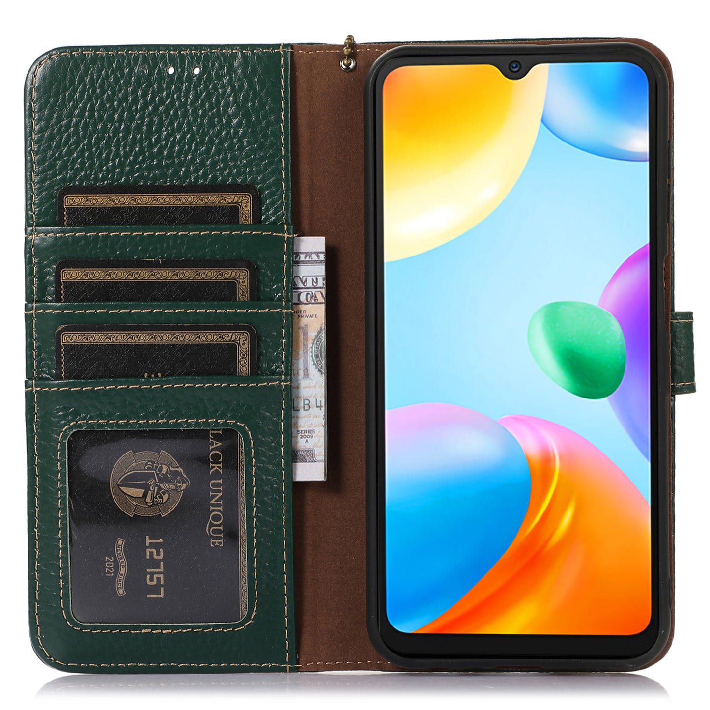 For Xiaomi Redmi Note 12 Turbo / Poco F5 5G RFID Blocking Stand Wallet Phone Case Genuine Cow Leather Phone Cover