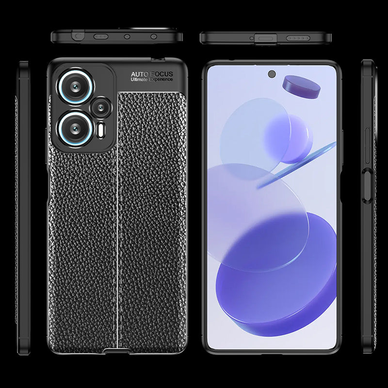 For Xiaomi Redmi Note 12 Turbo / Poco F5 5G Flexible TPU Phone Cover Litchi Texture Protective Phone Case