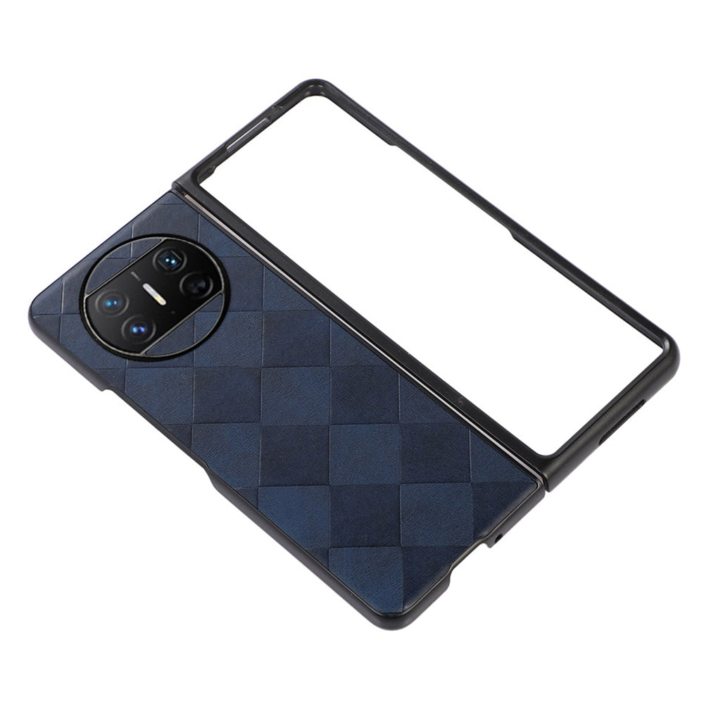 For Huawei Mate X3 5G Grid Texture Phone Case Leather Coated PC Cell Phone Cover