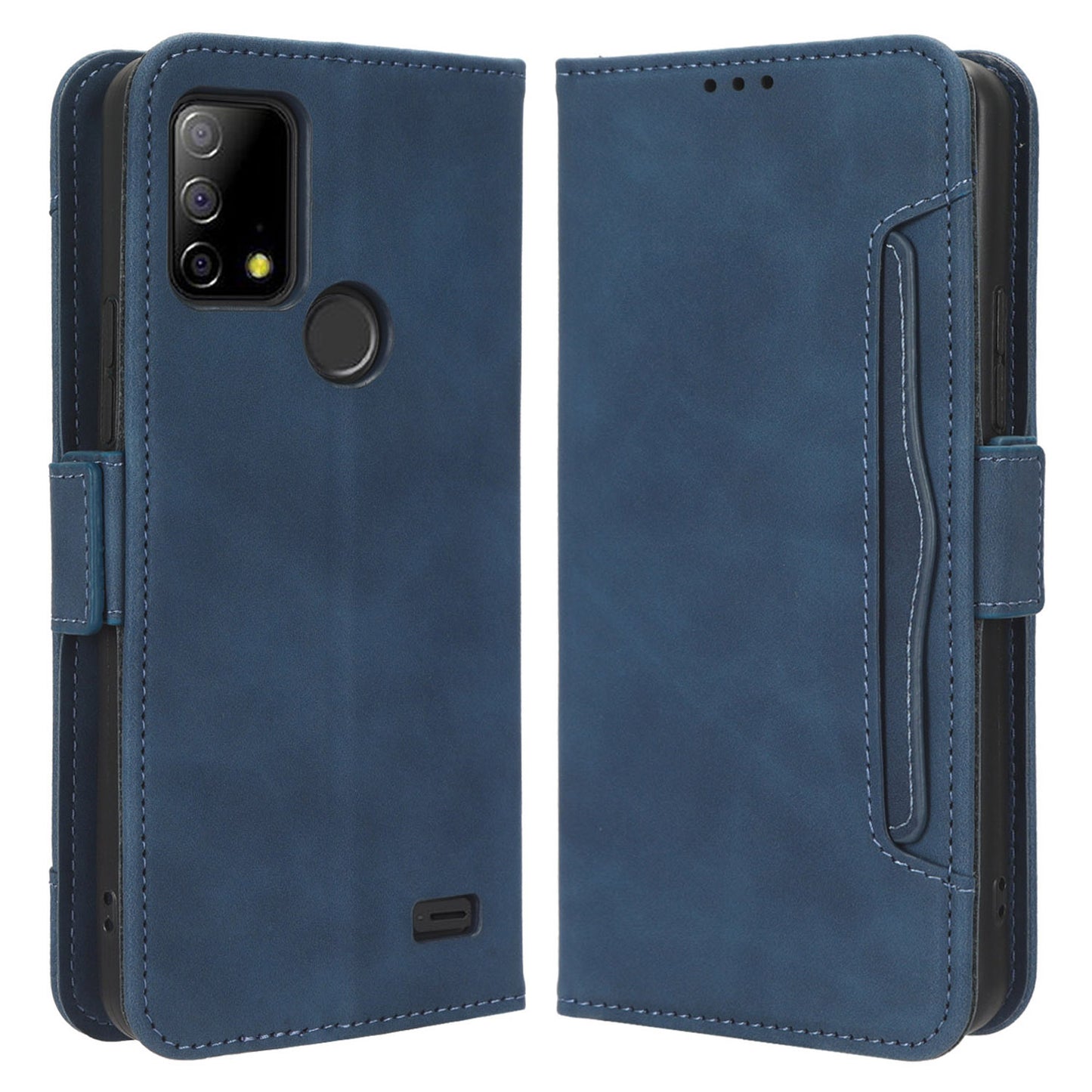 For Vodafone Smart T23 Wallet Phone Case Multiple Card Slots Phone Shell Leather Flip Cover with Stand