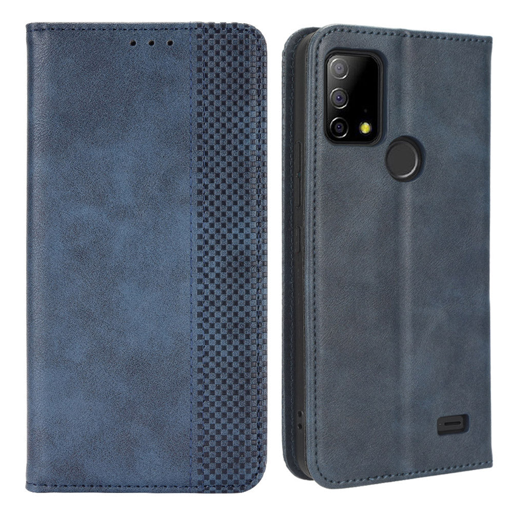 For Vodafone Smart T23 Retro Phone Cover Magnetic PU Leather Stand Cell Phone Wallet Case