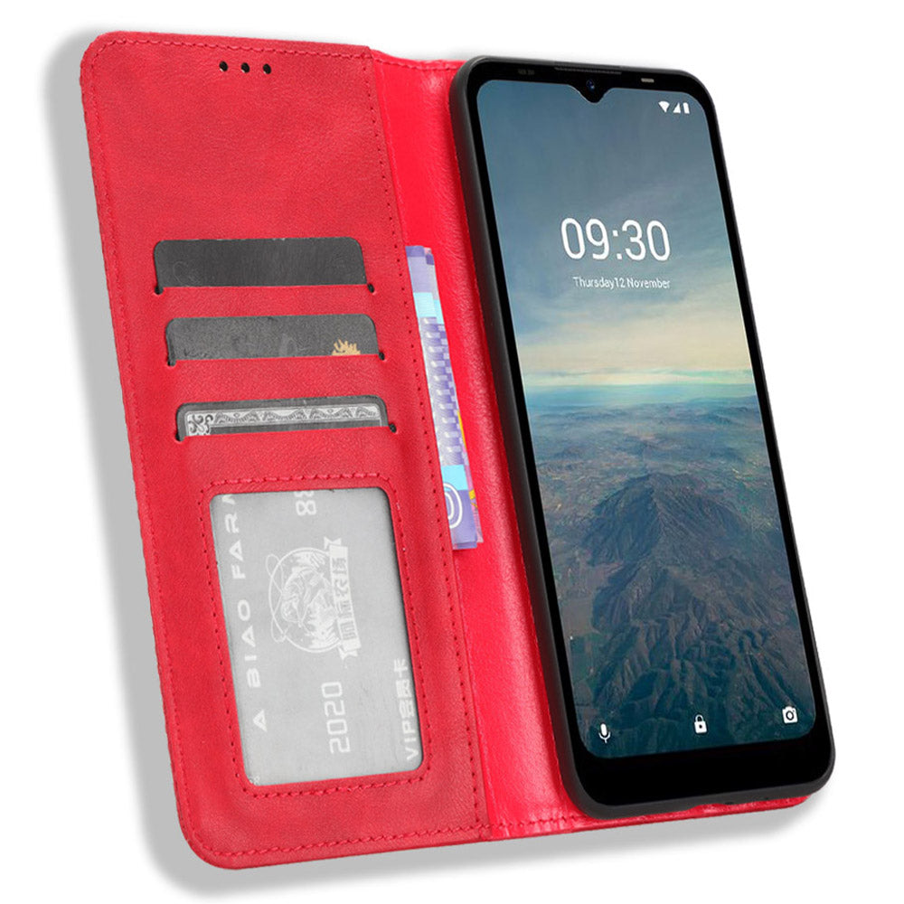 For Vodafone Smart T23 Retro Phone Cover Magnetic PU Leather Stand Cell Phone Wallet Case