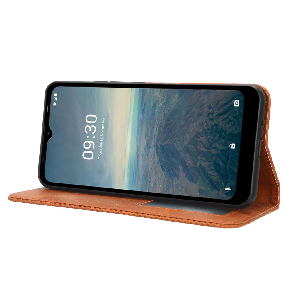 For Vodafone Smart T23 Retro Phone Cover Magnetic PU Leather Stand Cell Phone Wallet Case