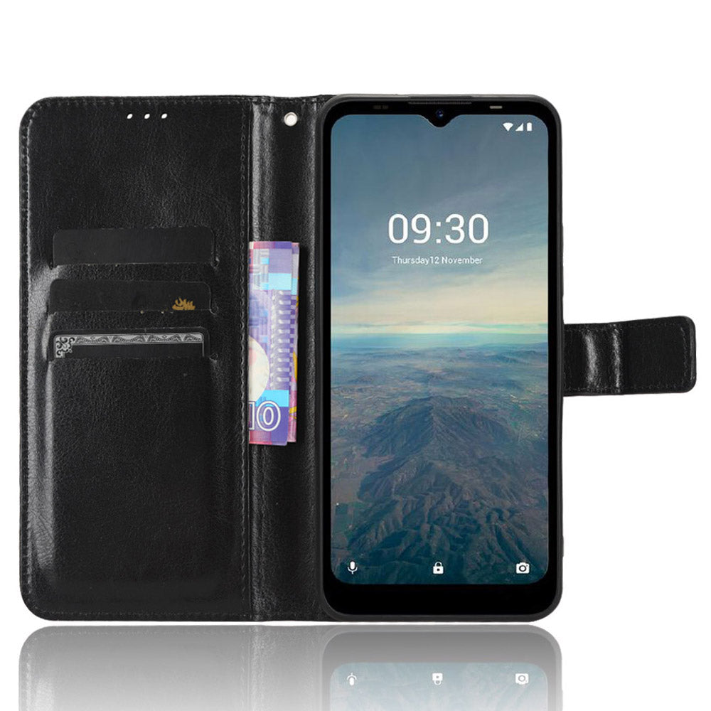 For Vodafone Smart T23 Crazy Horse Texture Wallet Case PU Leather Stand Folio Flip Phone Cover