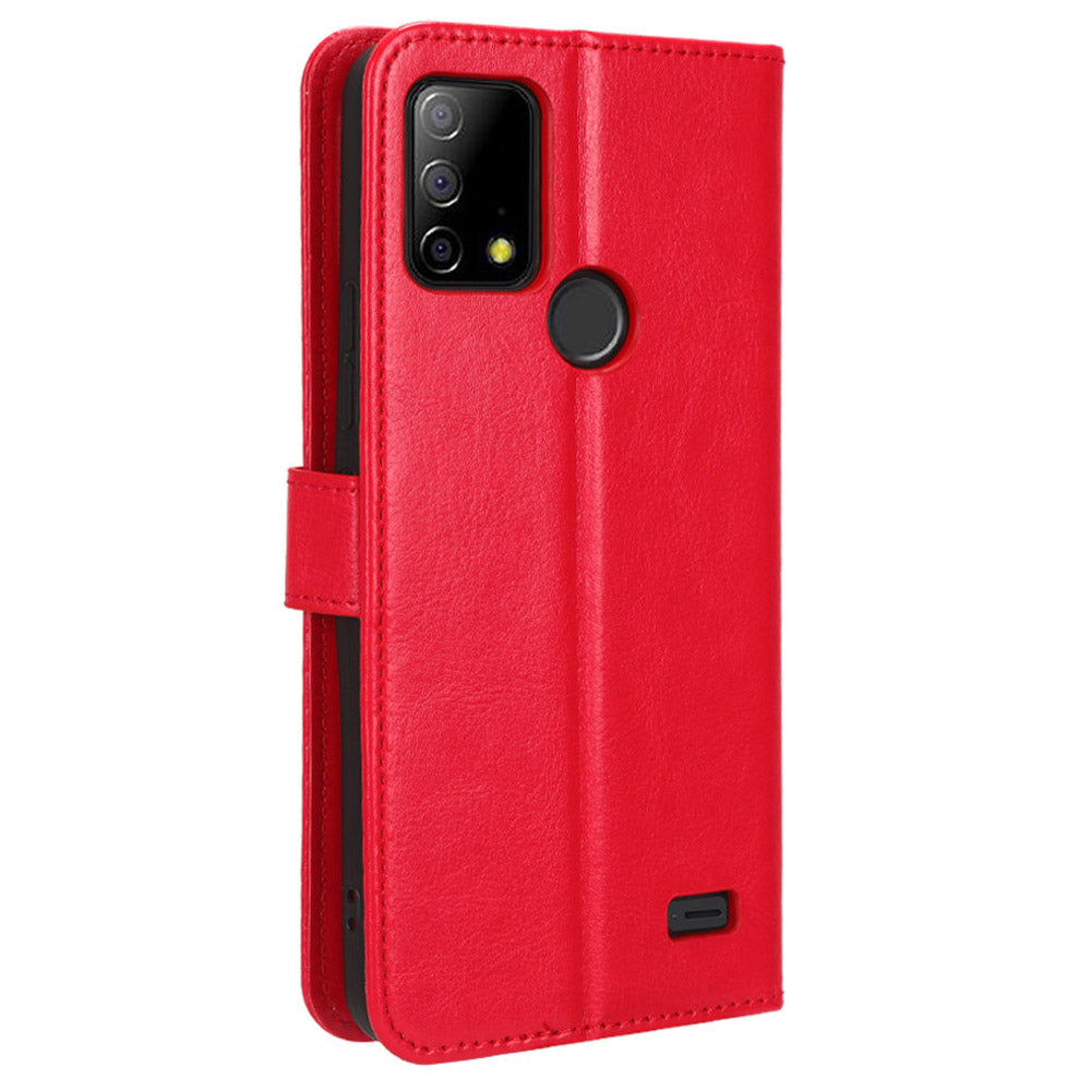 For Vodafone Smart T23 Crazy Horse Texture Wallet Case PU Leather Stand Folio Flip Phone Cover