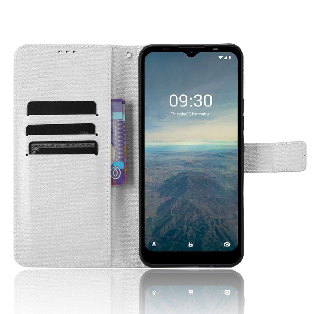 Protective Case for Vodafone Smart T23 PU Leather Flip Cover Diamond Texture Anti-Scratch Wallet Phone Case