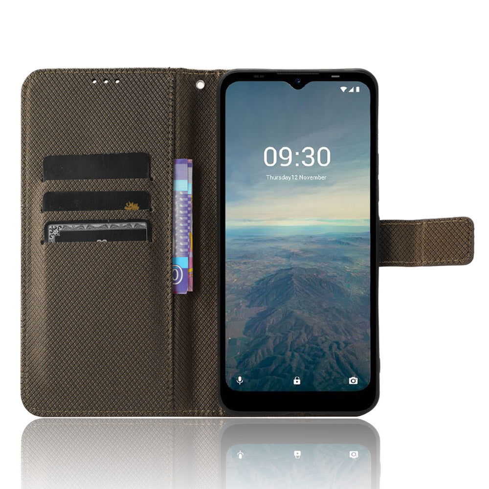 Protective Case for Vodafone Smart T23 PU Leather Flip Cover Diamond Texture Anti-Scratch Wallet Phone Case