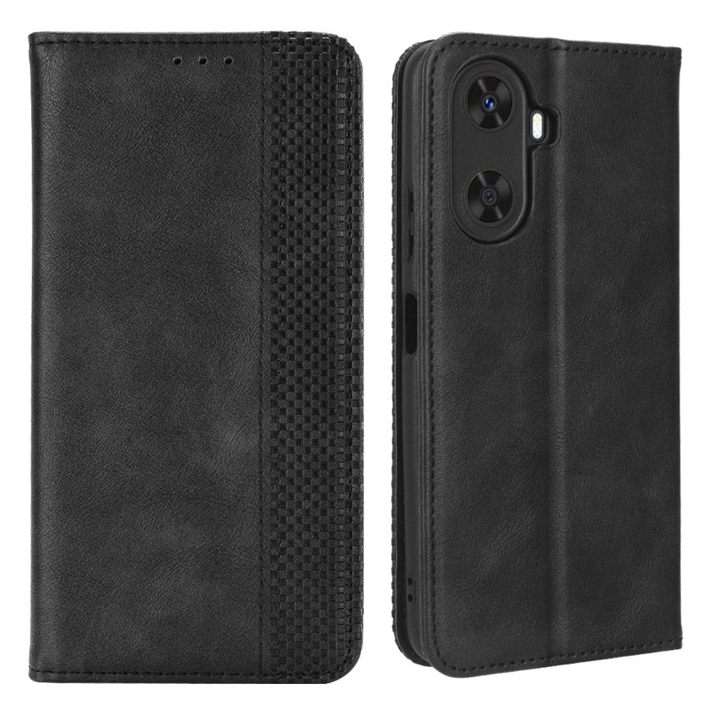 Retro Phone Cover for Huawei Enjoy 60 Magnetic PU Leather Stand Cell Phone Wallet Case