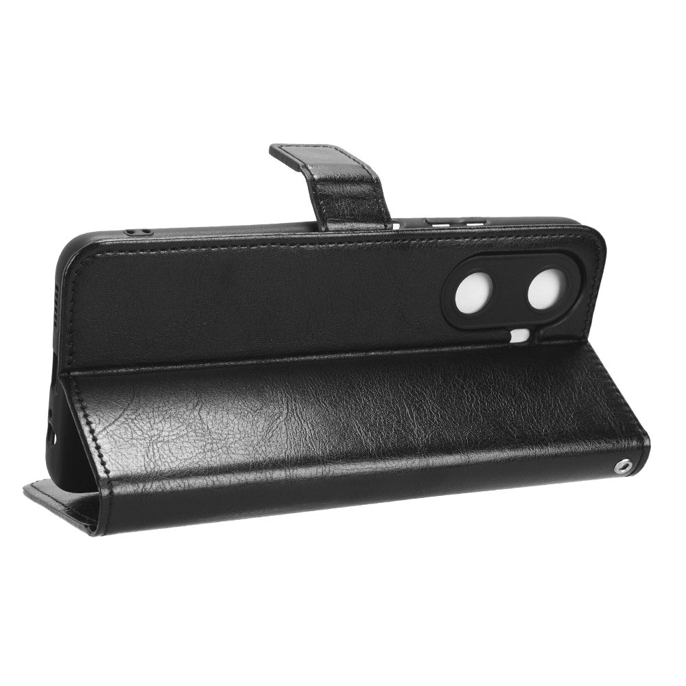 Folio Flip Cover for Huawei Enjoy 60 Shockproof Crazy Horse Texture PU Leather Wallet Phone Case