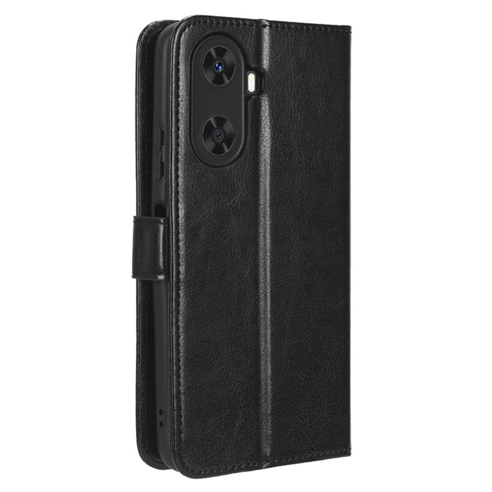 Folio Flip Cover for Huawei Enjoy 60 Shockproof Crazy Horse Texture PU Leather Wallet Phone Case