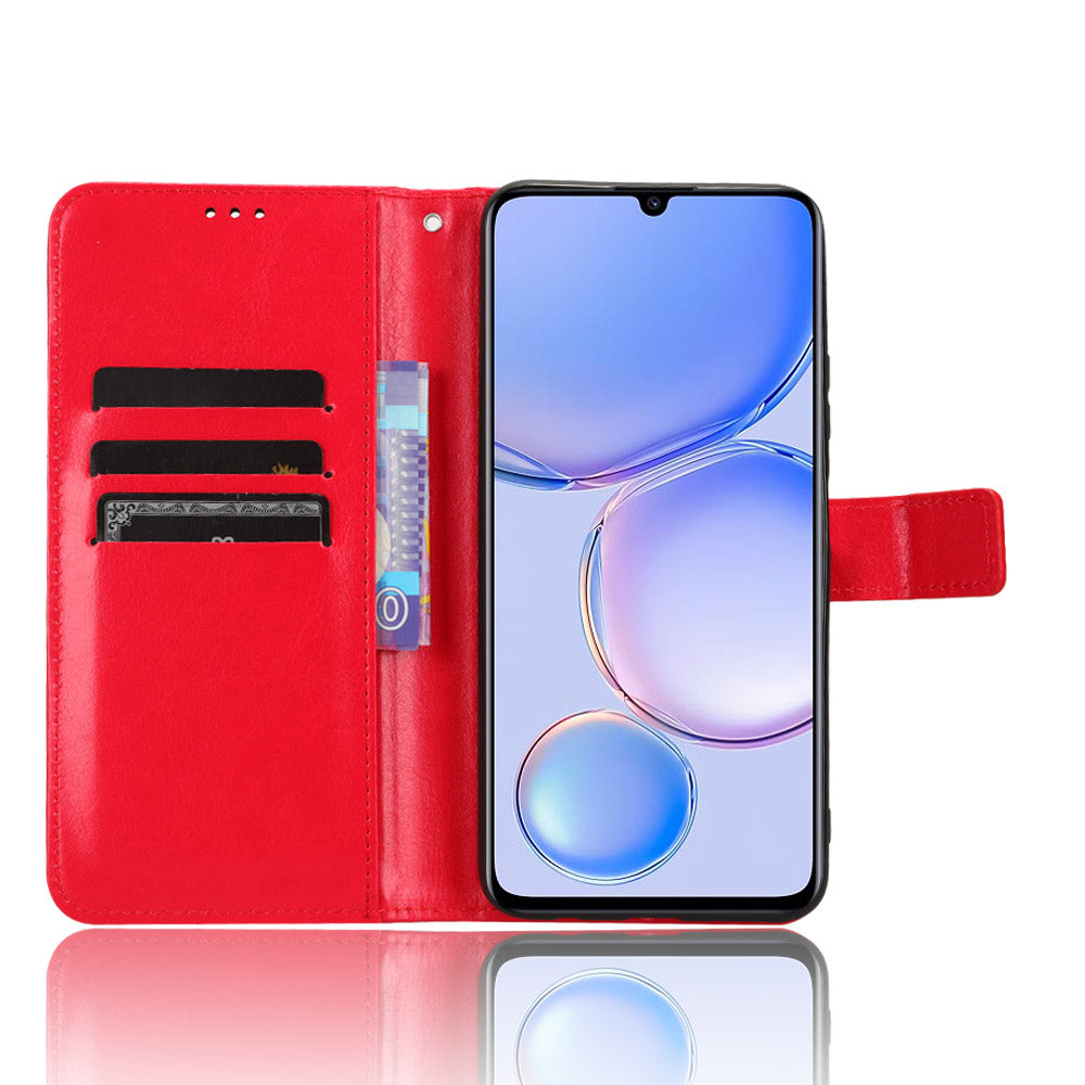 Folio Flip Cover for Huawei Enjoy 60 Shockproof Crazy Horse Texture PU Leather Wallet Phone Case