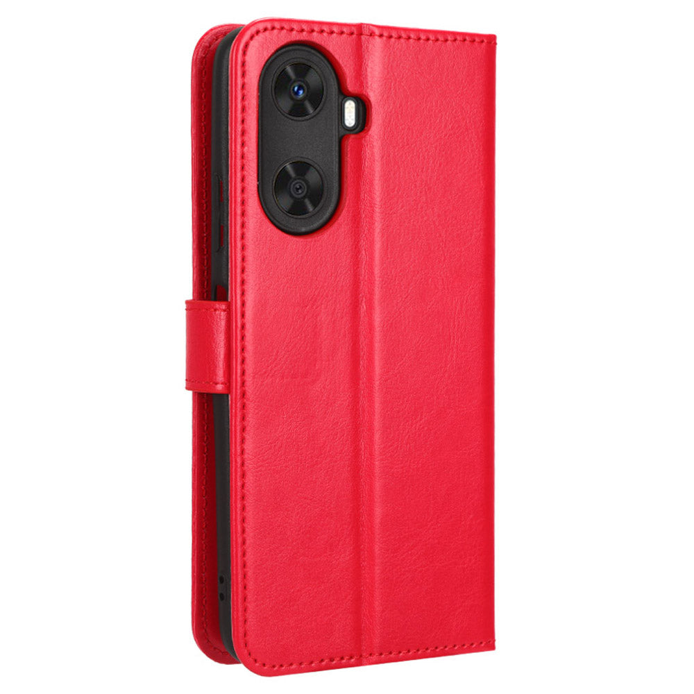 Folio Flip Cover for Huawei Enjoy 60 Shockproof Crazy Horse Texture PU Leather Wallet Phone Case