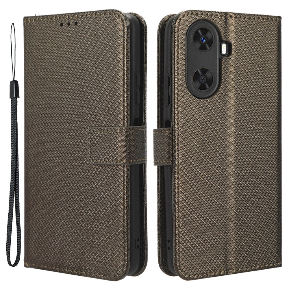 Protective Cover for Huawei Enjoy 60 Diamond Texture PU Leather Flip Case Wallet Phone Case