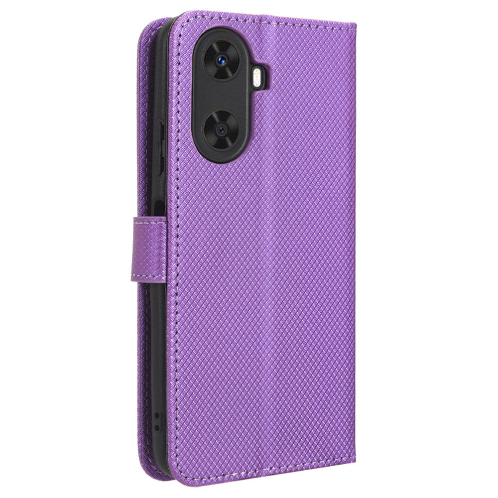 Protective Cover for Huawei Enjoy 60 Diamond Texture PU Leather Flip Case Wallet Phone Case