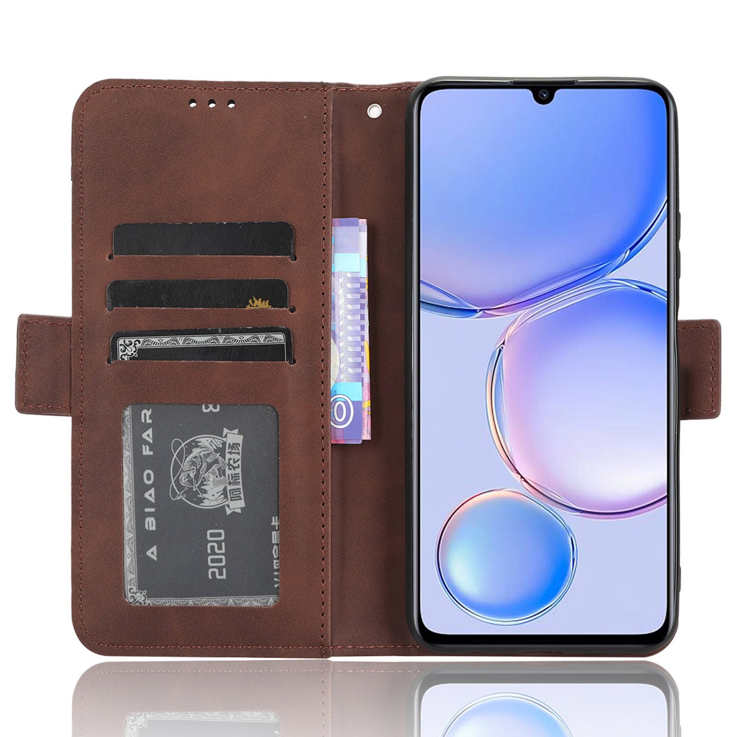 For Huawei Enjoy 60 Wallet Phone Case Leather Flip Cover Multiple Card Slots Phone Shell with Stand