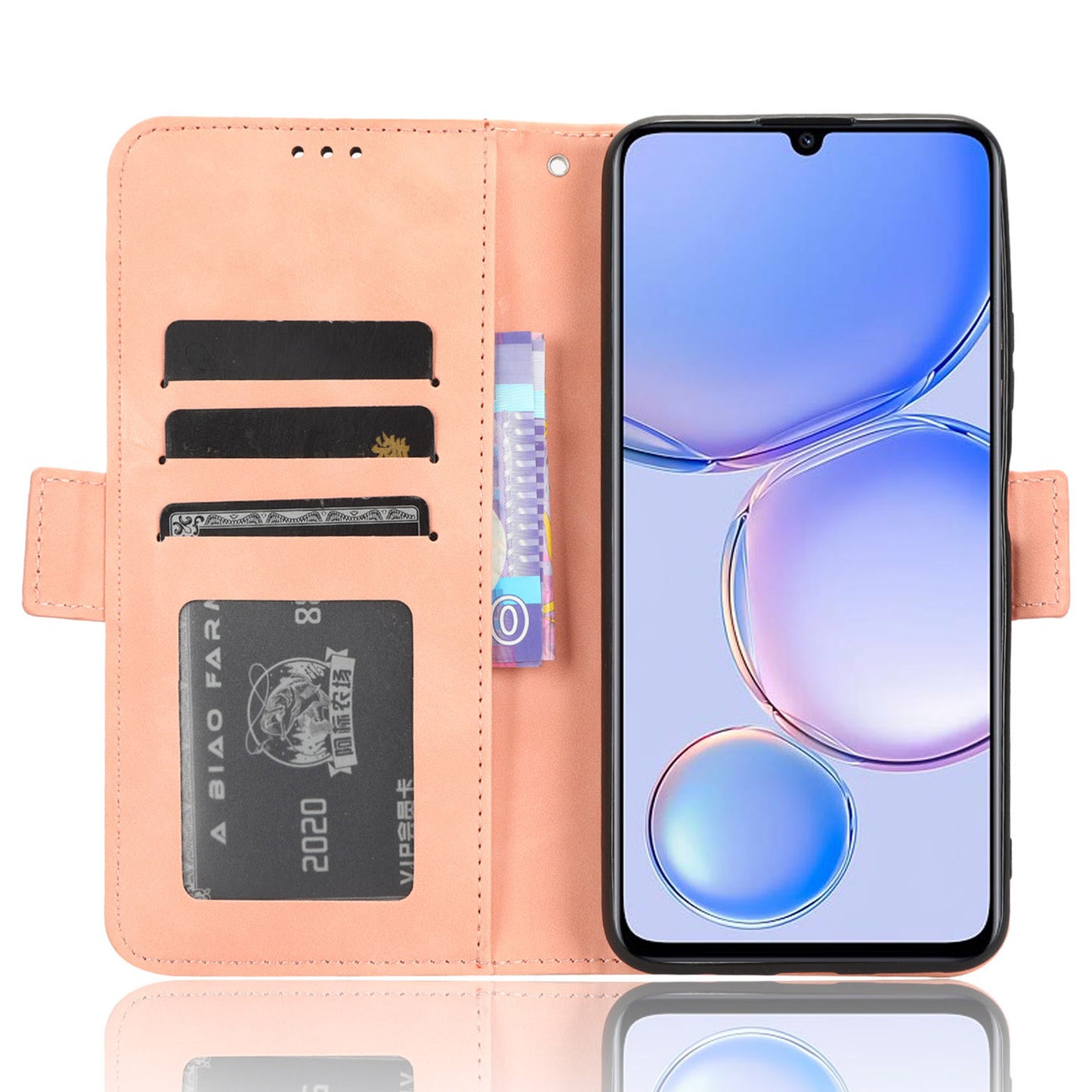 For Huawei Enjoy 60 Wallet Phone Case Leather Flip Cover Multiple Card Slots Phone Shell with Stand
