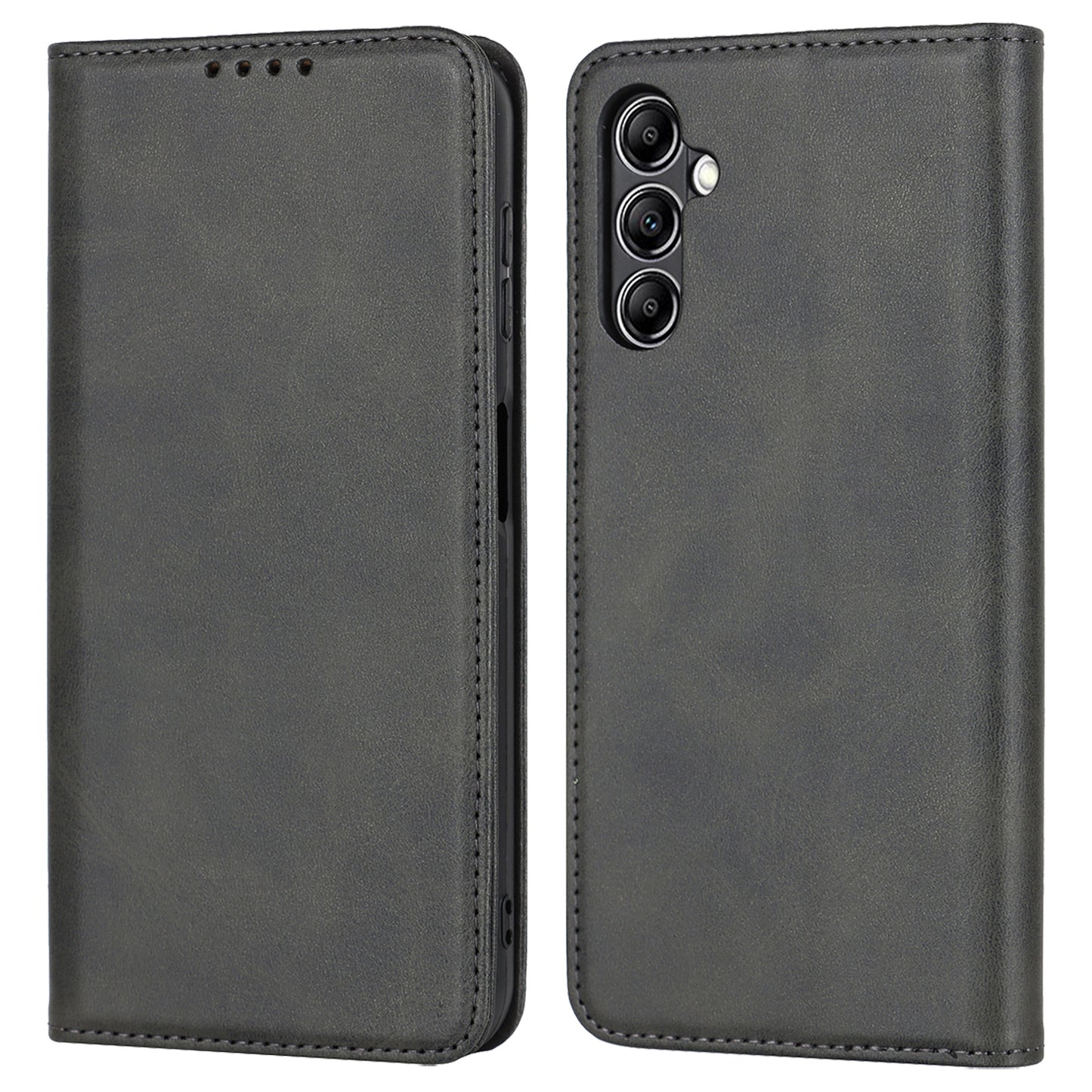 For Samsung Galaxy A14 5G PU Leather Phone Case Calf Texture Stand Wallet Flip Folio Cover