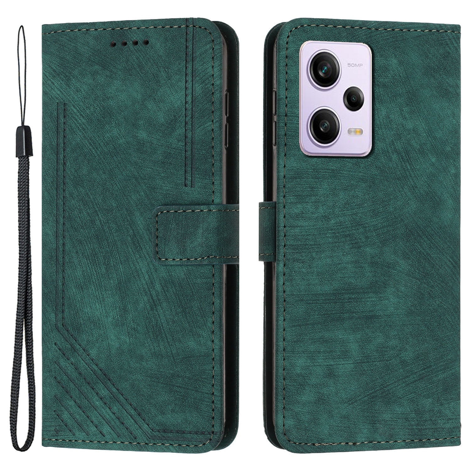 For Xiaomi Redmi Note 12 Pro+ 5G / Note 12 Explorer 5G Skin-touch Phone Case Lines Imprinted Leather Wallet Stand Phone Cover