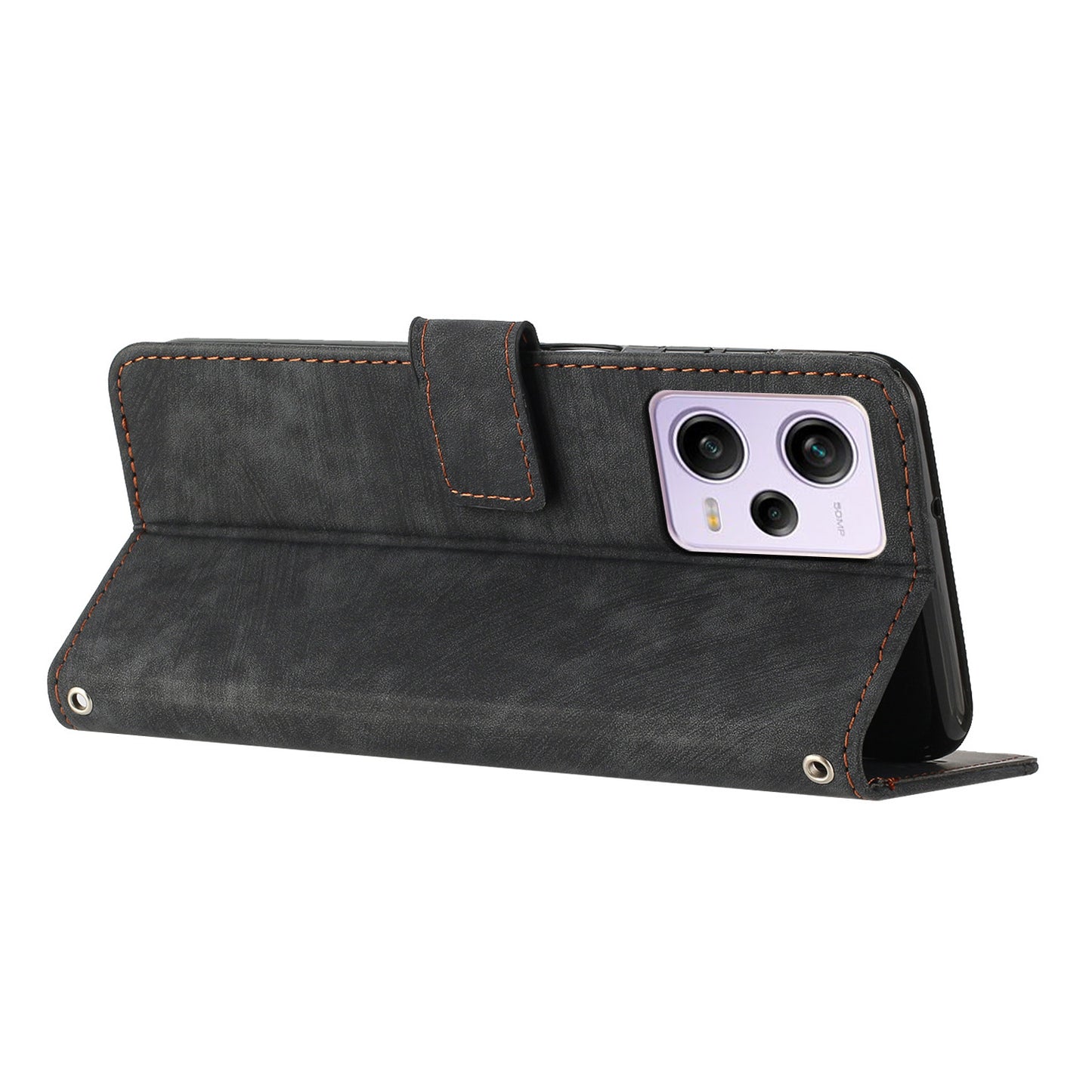 For Xiaomi Redmi Note 12 Pro+ 5G / Note 12 Explorer 5G Skin-touch Phone Case Lines Imprinted Leather Wallet Stand Phone Cover