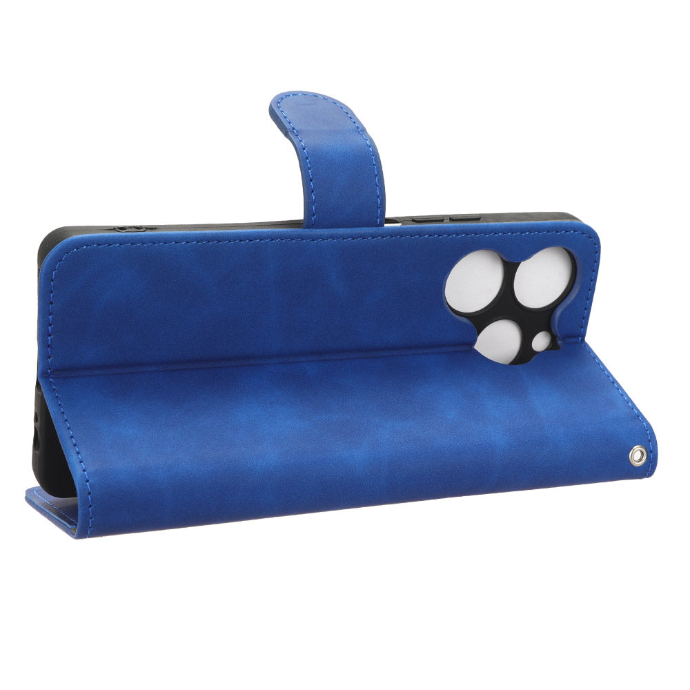 For Tecno Spark 10 Pro Skin-touch Leather Folio Case Wallet Stand Magnetic Protective Phone Cover