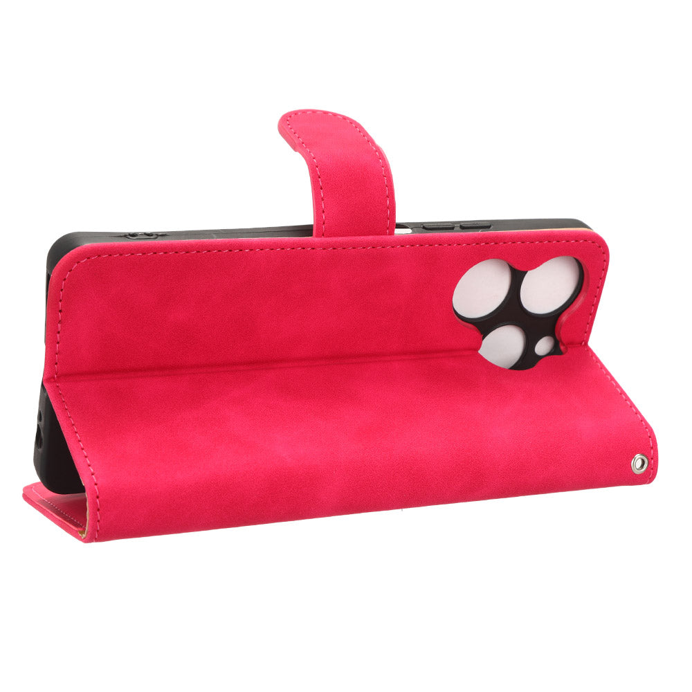 For Tecno Spark 10 Pro Skin-touch Leather Folio Case Wallet Stand Magnetic Protective Phone Cover