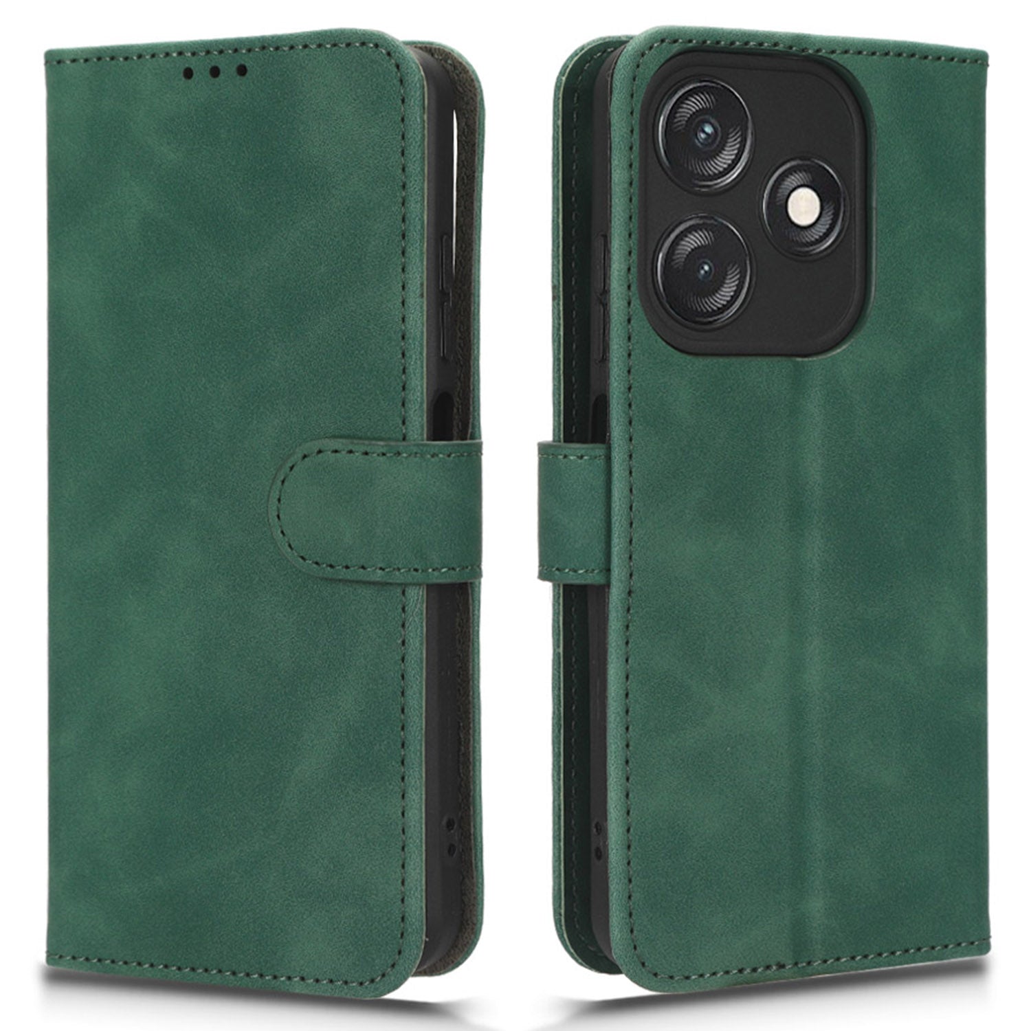 For Tecno Spark 10C 4G PU Leather Flip Cover Stand Skin-touch Wallet Phone Case