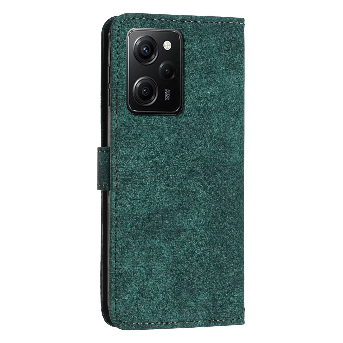 Leather Phone Case For Xiaomi Poco X5 Pro 5G / Redmi Note 12 Pro Speed 5G / Note 12 Pro 5G , Lines Imprinted Wallet Stand Cover