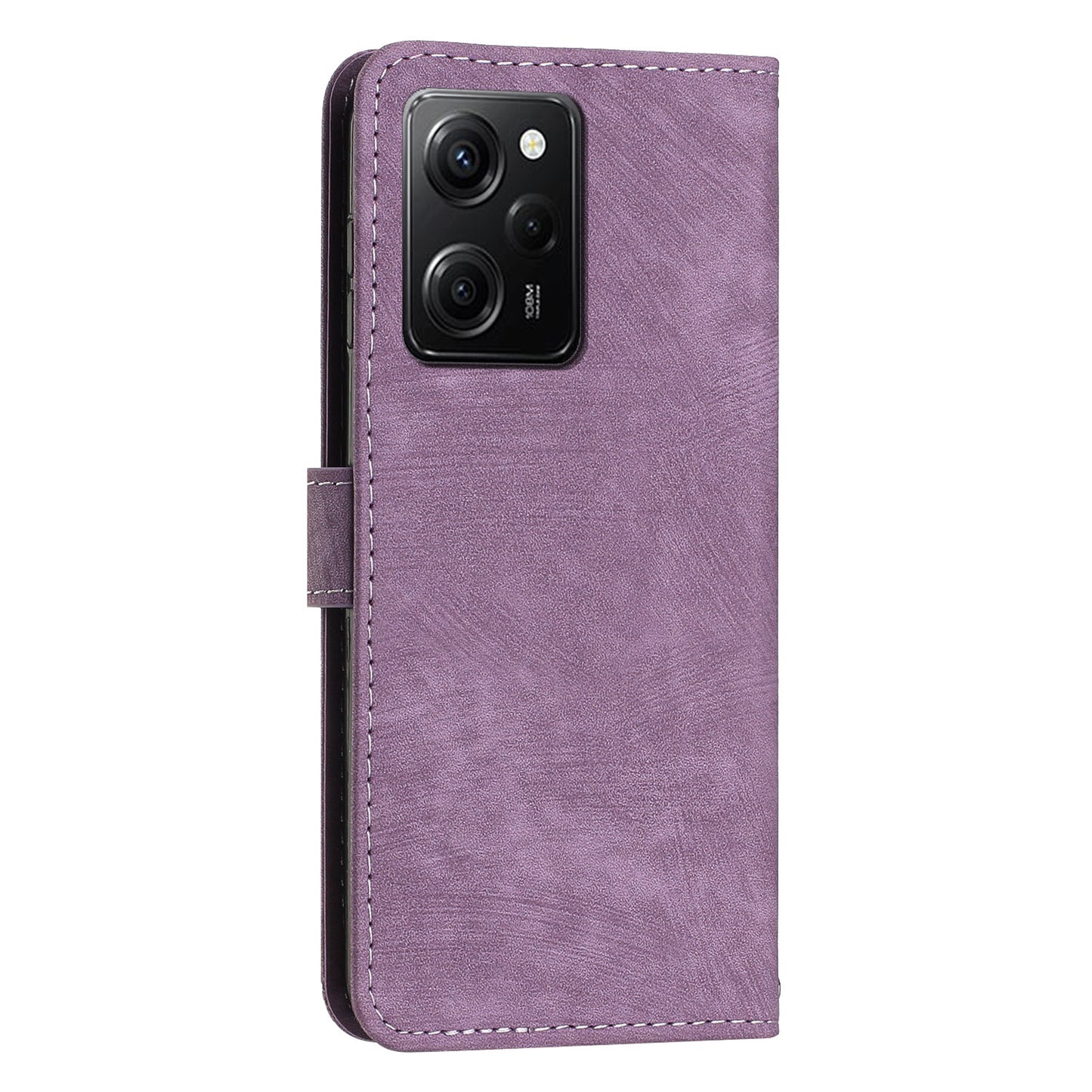 Leather Phone Case For Xiaomi Poco X5 Pro 5G / Redmi Note 12 Pro Speed 5G / Note 12 Pro 5G , Lines Imprinted Wallet Stand Cover