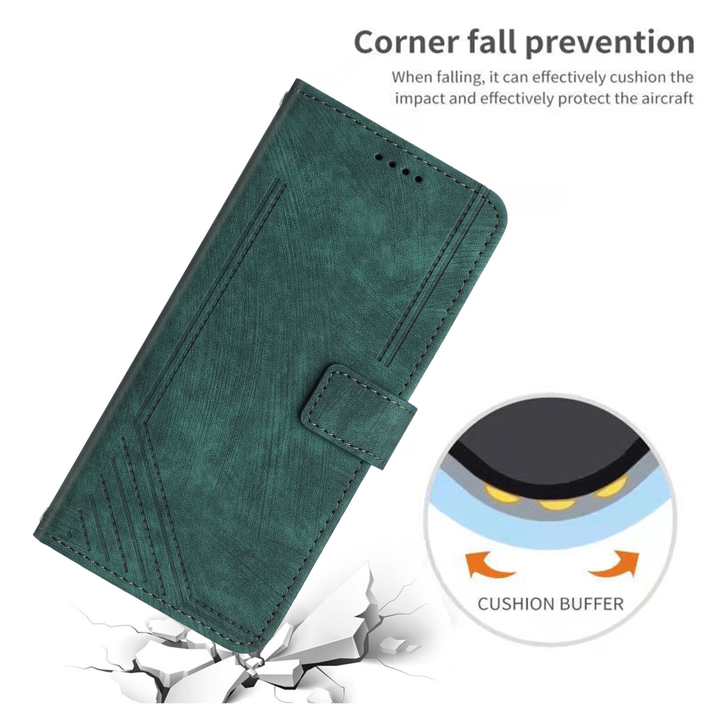 Folio Phone Wallet Case for Xiaomi Redmi Note 12 Pro Speed 5G / Note 12 Pro 5G / Poco X5 Pro 5G , Lines Imprinted Leather Stand Phone Cover
