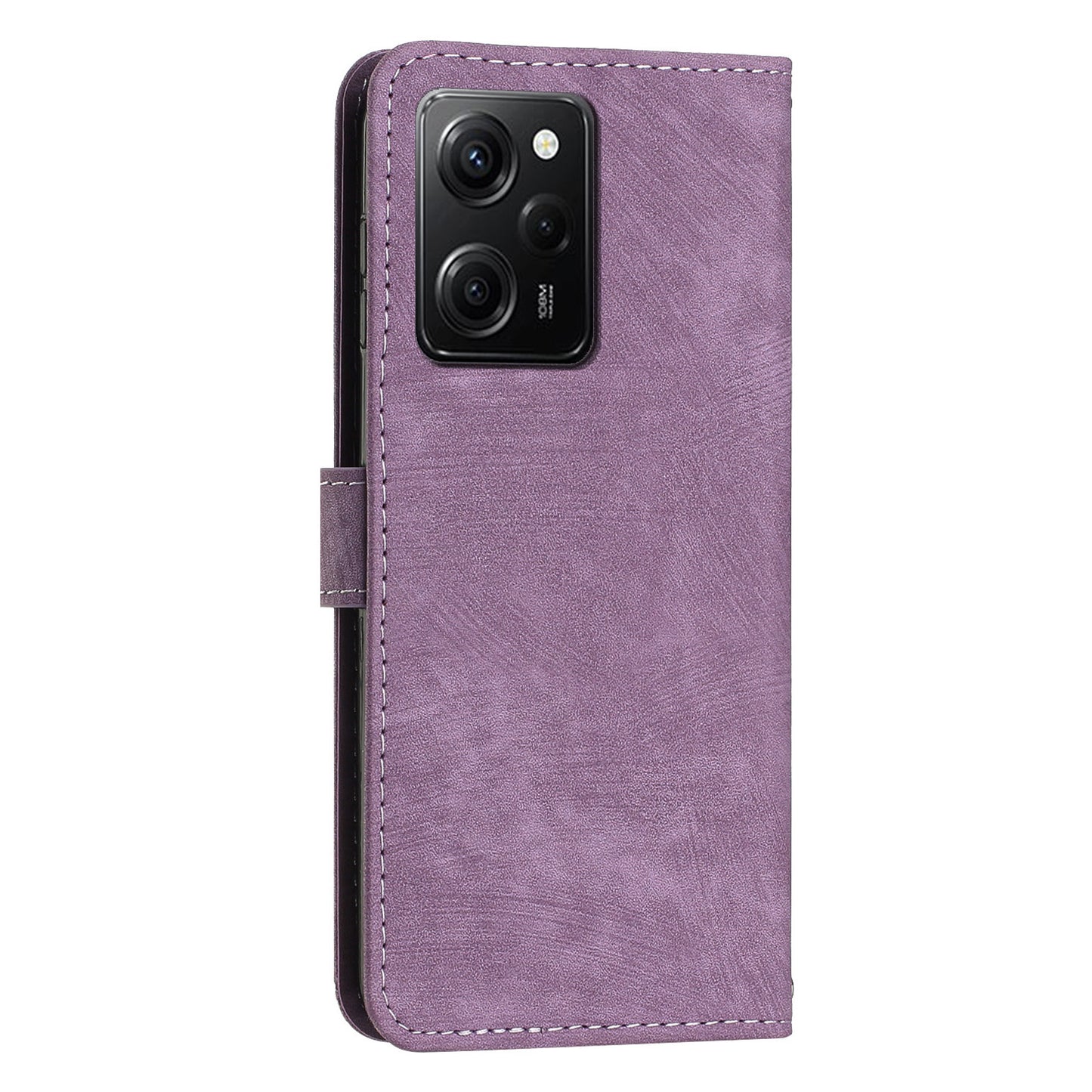 Folio Phone Wallet Case for Xiaomi Redmi Note 12 Pro Speed 5G / Note 12 Pro 5G / Poco X5 Pro 5G , Lines Imprinted Leather Stand Phone Cover