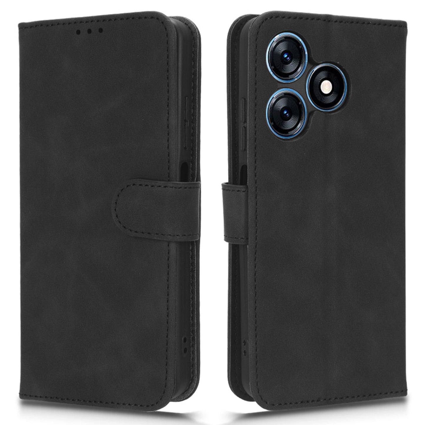 For Tecno Spark 10 4G Leather Wallet Phone Case Flip Stand Skin-touch Shockproof Cover