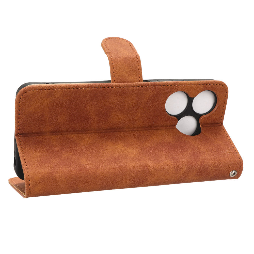 For Tecno Spark 10 4G Leather Wallet Phone Case Flip Stand Skin-touch Shockproof Cover