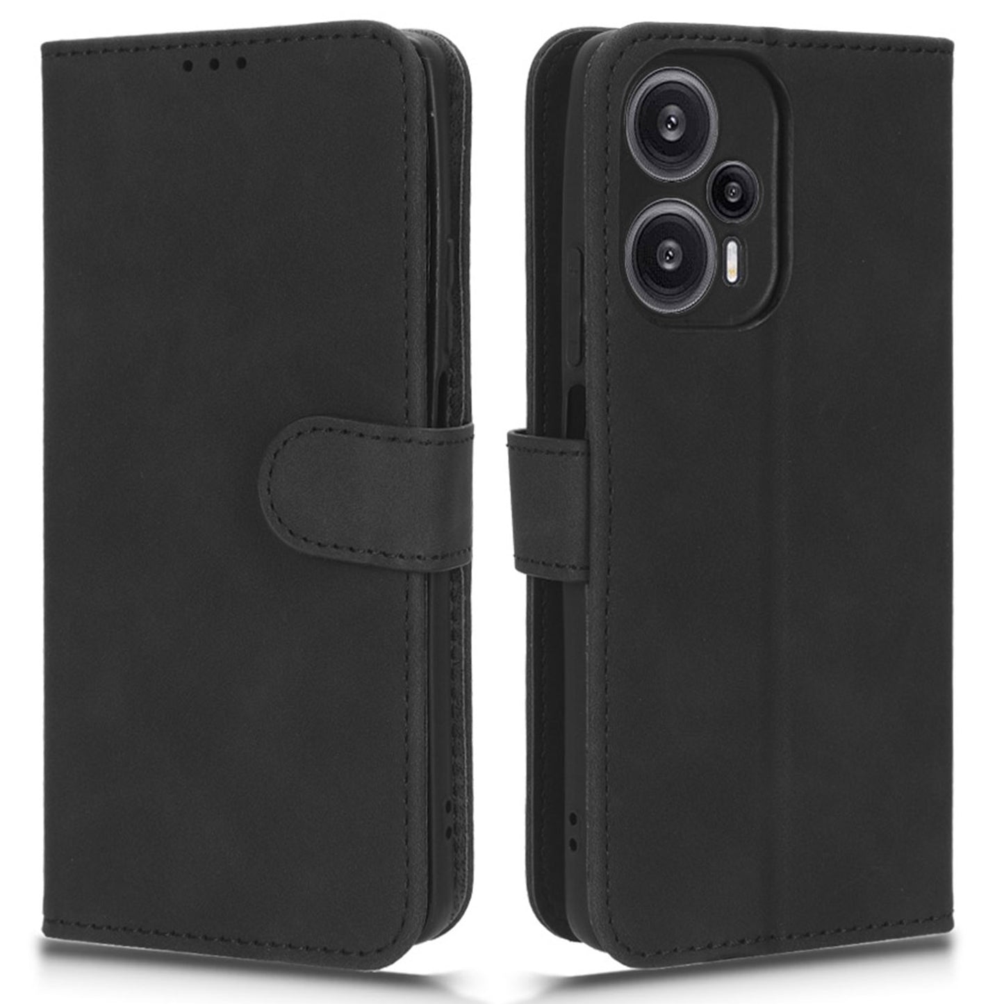 For Xiaomi Redmi Note 12 Turbo / Poco F5 5G PU Leather Flip Phone Case with Wallet Skin-touch Stand Cover