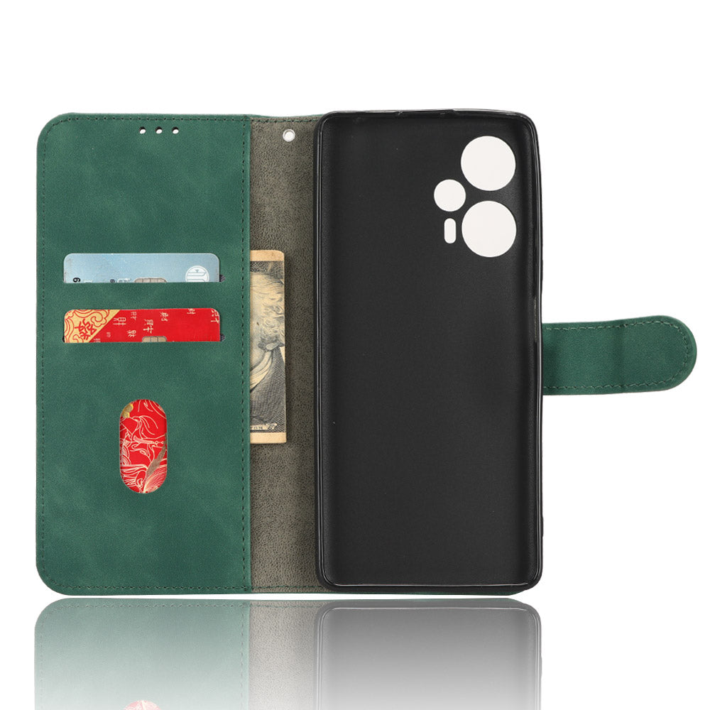 For Xiaomi Redmi Note 12 Turbo / Poco F5 5G PU Leather Flip Phone Case with Wallet Skin-touch Stand Cover