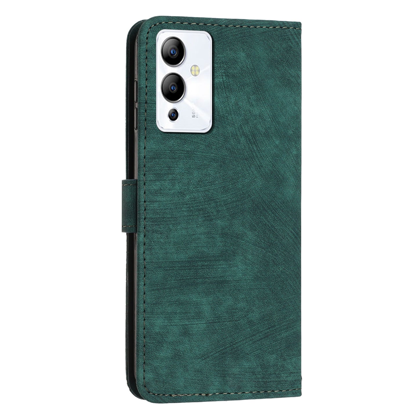 For Infinix Note 12 5G / Note 12 Pro 5G PU Leather Skin-touch Phone Case Lines Imprinted Wallet Cover Stand