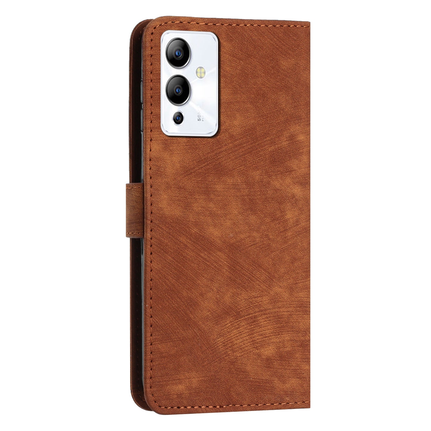 For Infinix Note 12 5G / Note 12 Pro 5G PU Leather Skin-touch Phone Case Lines Imprinted Wallet Cover Stand