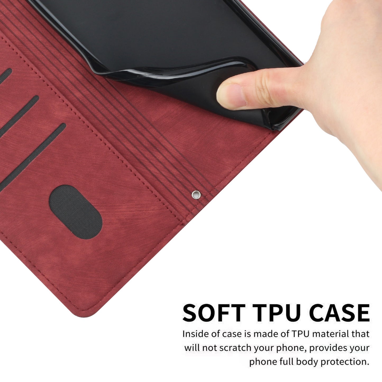For Infinix Note 12 5G / Note 12 Pro 5G PU Leather Skin-touch Phone Case Lines Imprinted Wallet Cover Stand
