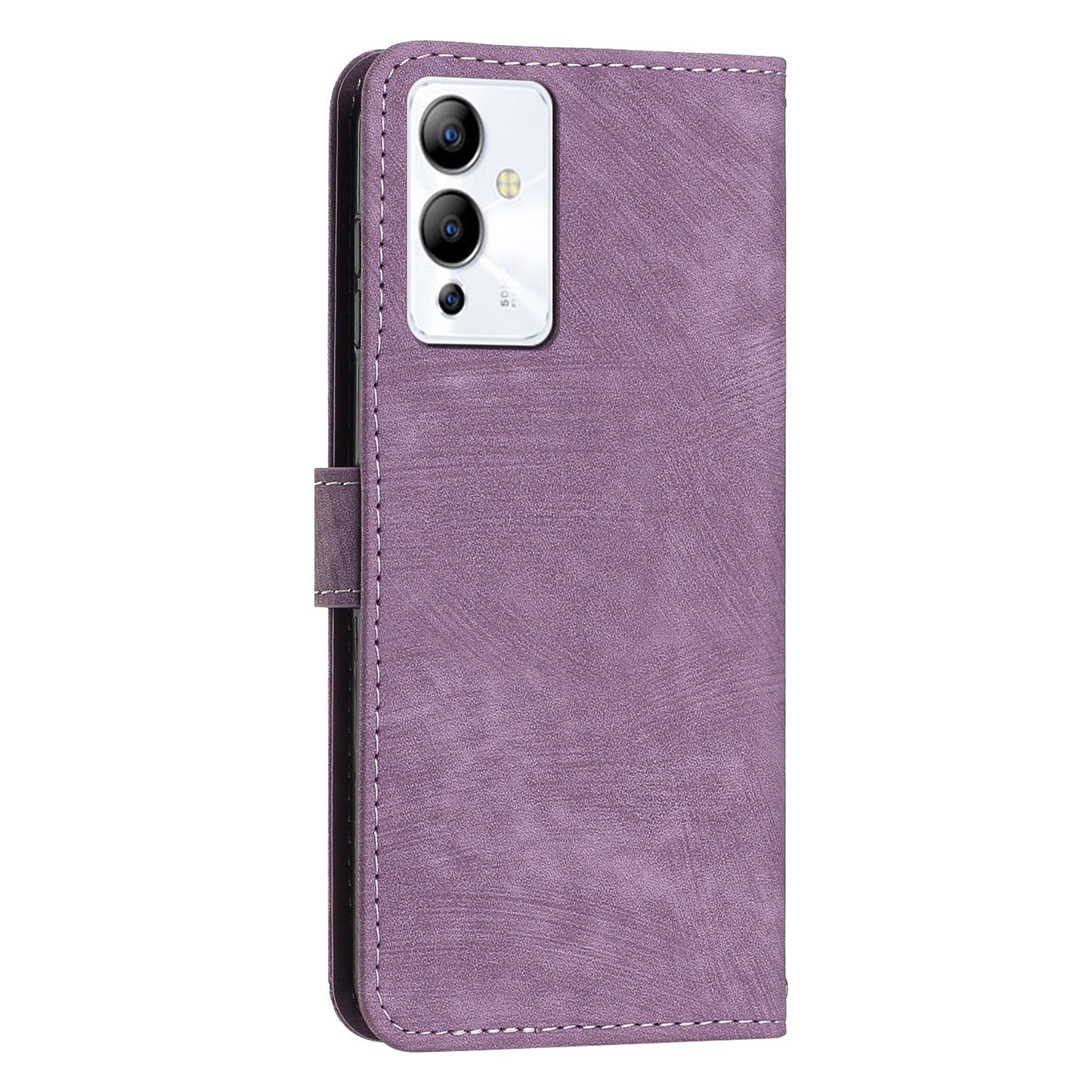 For Infinix Note 12 5G / Note 12 Pro 5G PU Leather Skin-touch Phone Case Lines Imprinted Wallet Cover Stand