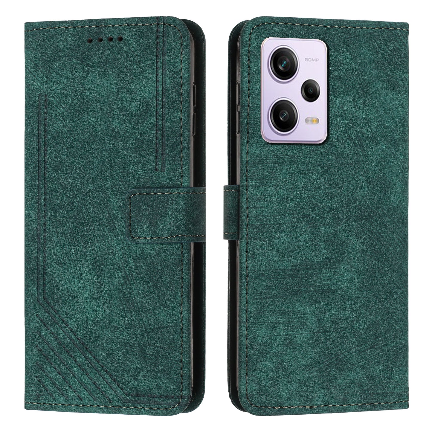 For Xiaomi Redmi Note 12 Pro+ 5G / Note 12 Explorer 5G Wallet Phone Case Lines Imprinted Leather Stand Protective Flip Cover