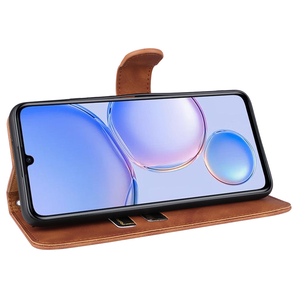 For Huawei Enjoy 60 PU Leather Skin-touch Phone Case Wallet Book Stand Flip Cover